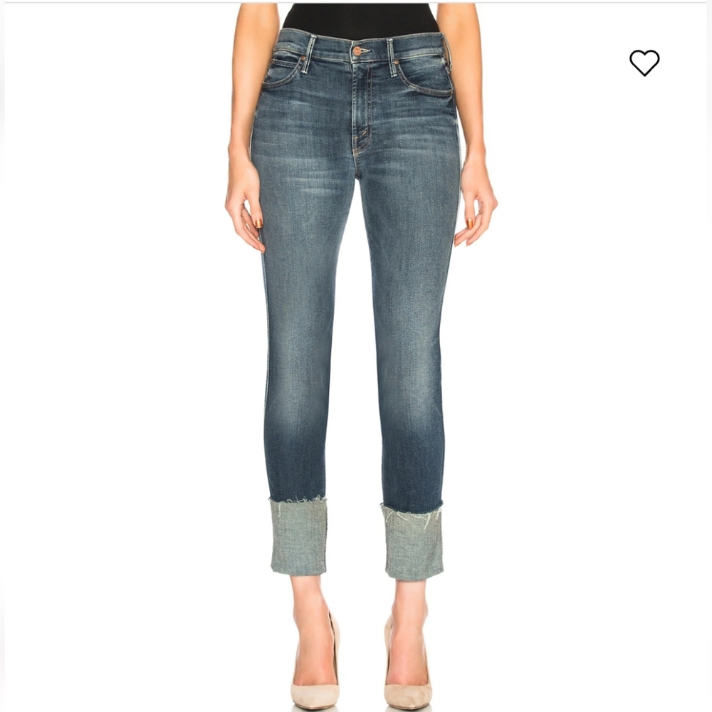 MOTHER The Pony Boy Ankle Fray Jeans In Bake Sale Brawl
